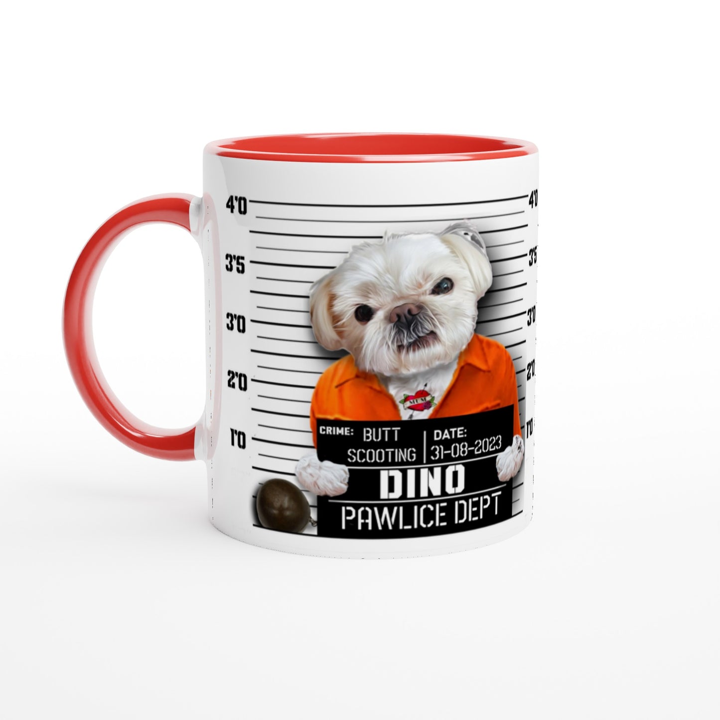 Mugshot Fun Custom Design Pet Portraits on Mugs 11oz