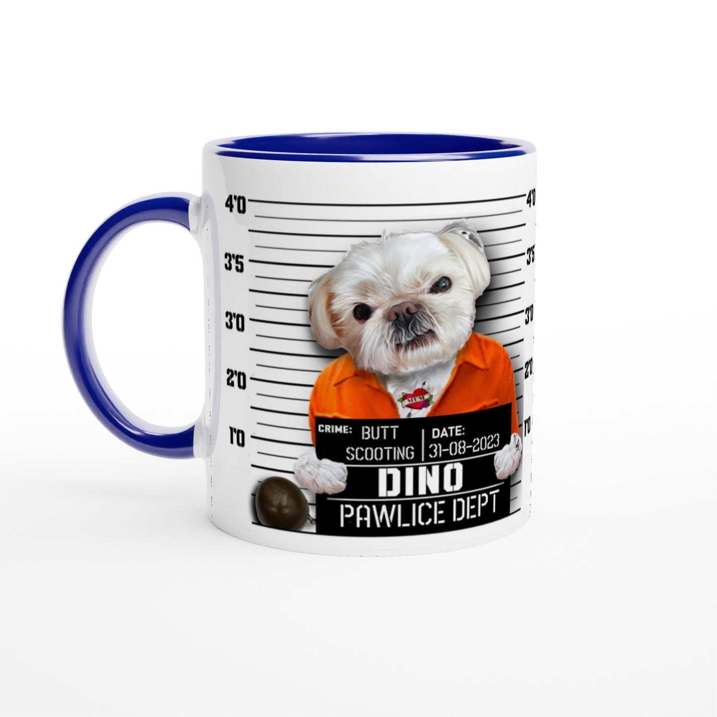 Mugshot Fun Custom Design Pet Portraits on Mugs 11oz