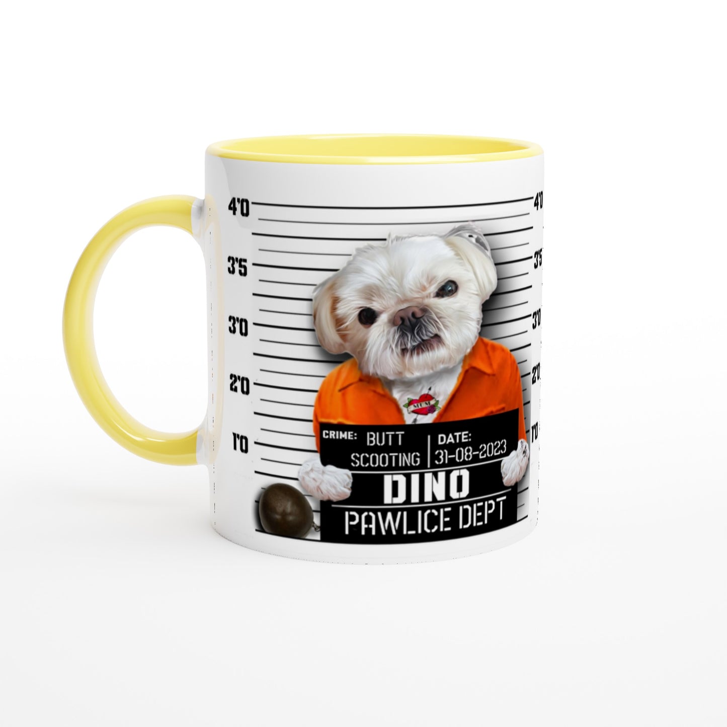 Mugshot Fun Custom Design Pet Portraits on Mugs 11oz