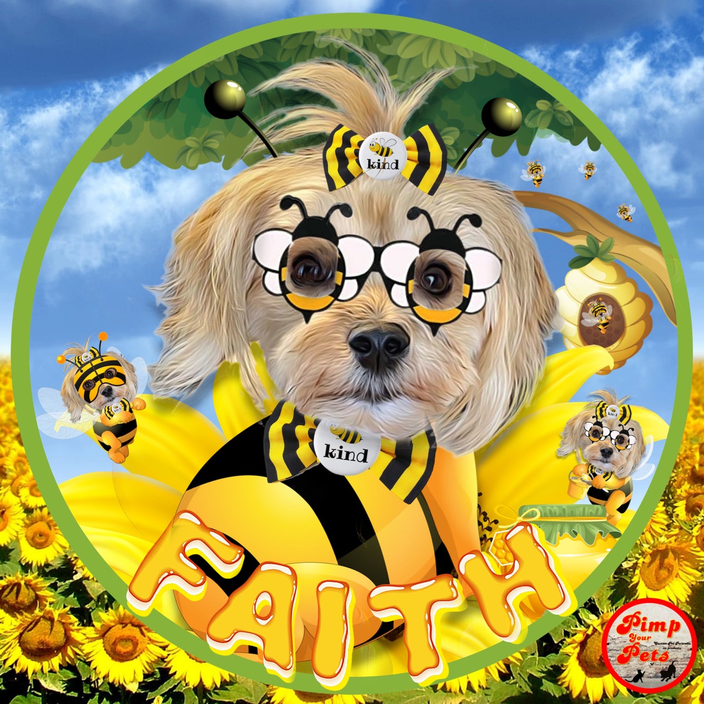 Bee Kind Pet Portraits Digital File
