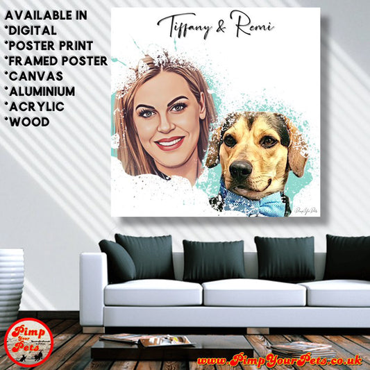 Contemporary Style Custom Pet Portraits on Canvas