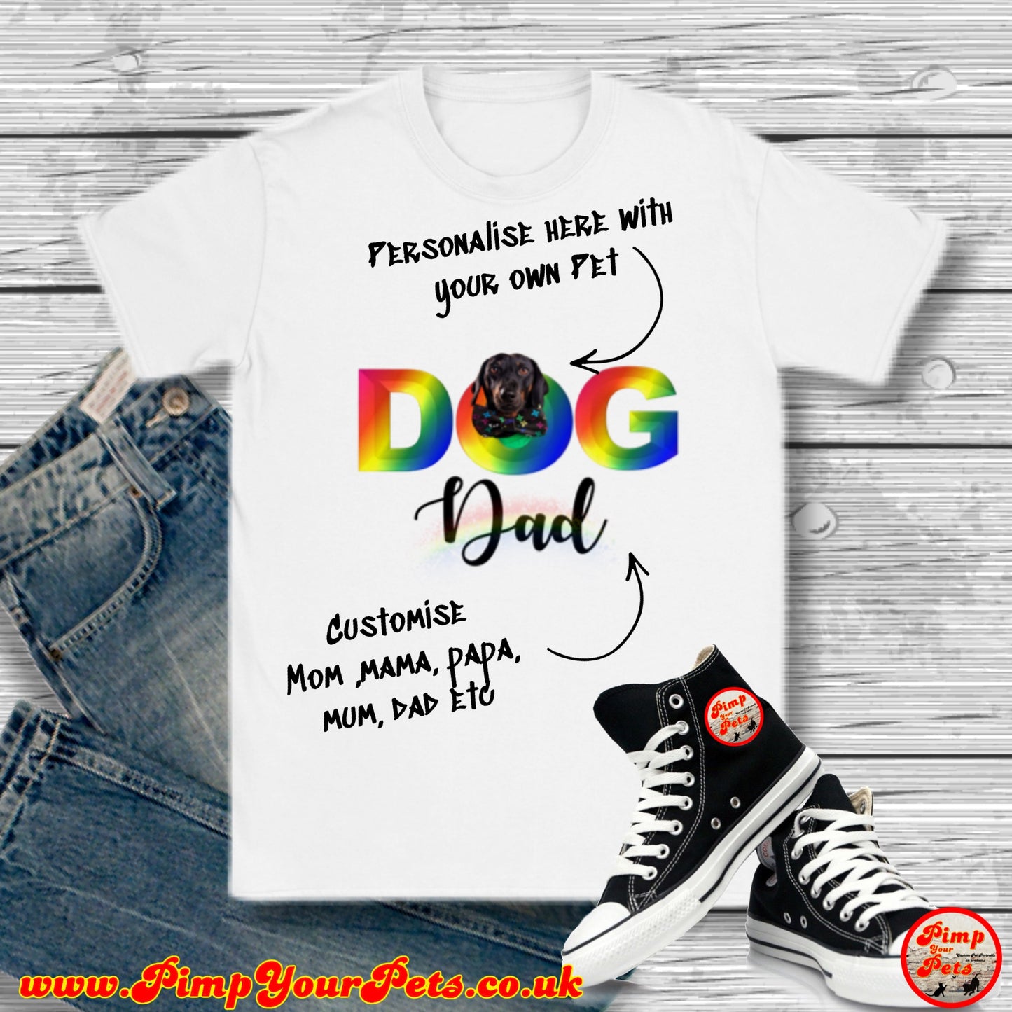 Dog Pawrents Rainbow Edition Unisex Fit Crewneck T-shirt