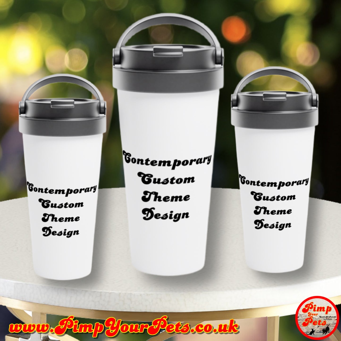 Your Custom Design White 15oz Stainless Steel Travel Mug