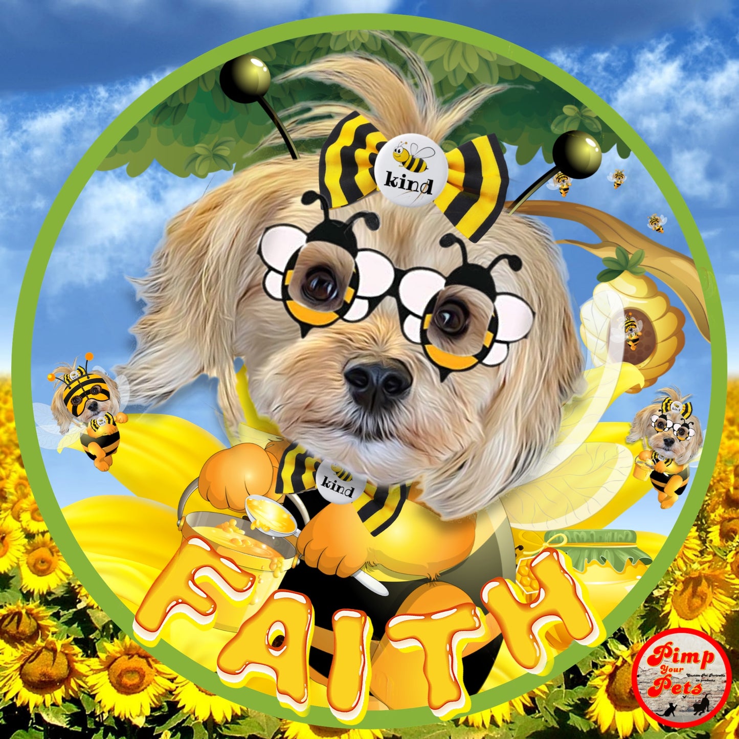 Bee Kind Pet Portraits Digital File